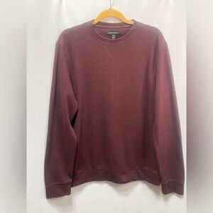 BANANA REPUBLIC BRUSH WAFFLE SWEATSHIRT SONO WINE SIZE LARGE TALL, Long.